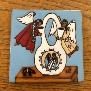 Earthtones Angel Blessings 6 x 6" Tile Native American Trivet